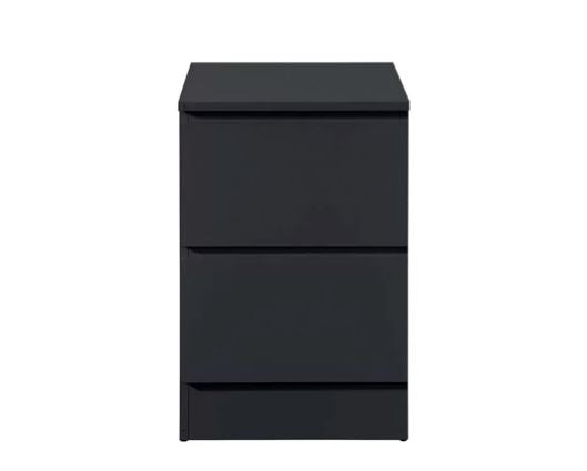 Oslo 3 Drawer Bedside - Black