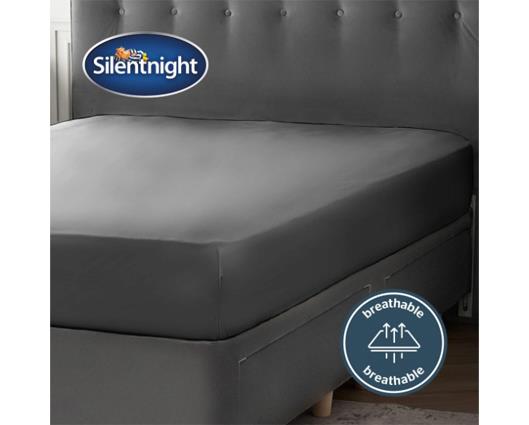 Single - Silentnight Pure Cotton Fitted Sheet - Charcoal