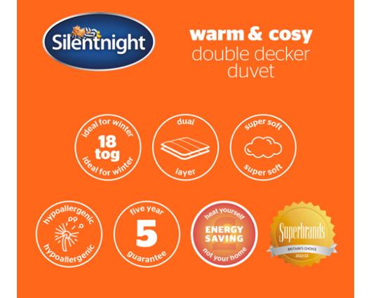 Single - Silentnight Warm And Cosy Double Decker Duvet - 18 Tog