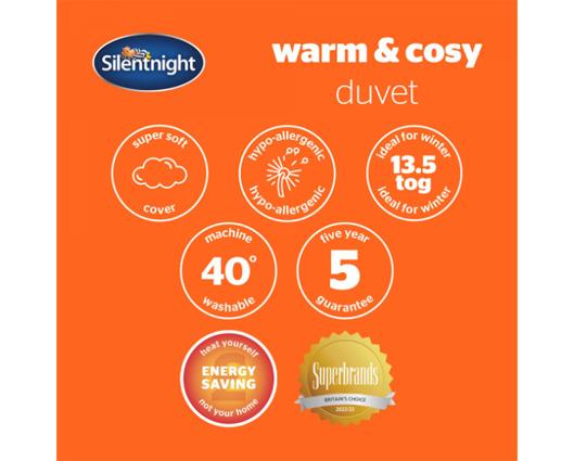 Single - Silentnight Warm and Cosy Duvet - 13.5 Tog