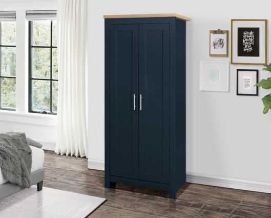 Highgate 2 Door Wardrobe-Navy - Blue