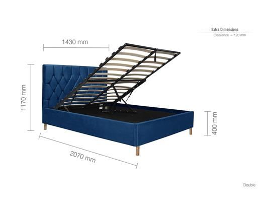 Loxley Ottoman Bed Blue