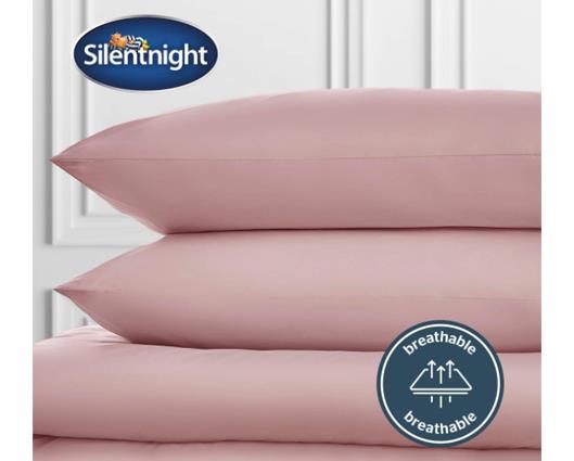 Silentnight Pure Cotton Housewife Pillowcase Pair - Blush