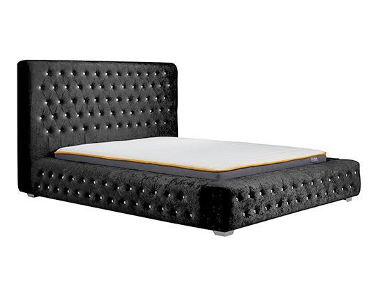 Grande Bed - Black Crushed Velvet