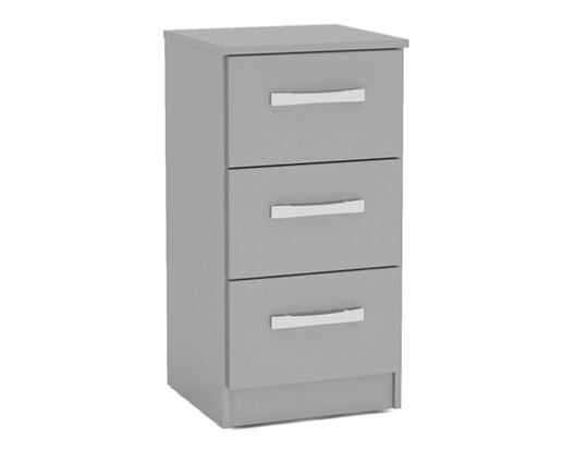 Lynx 3 Drawer Bedside - Grey