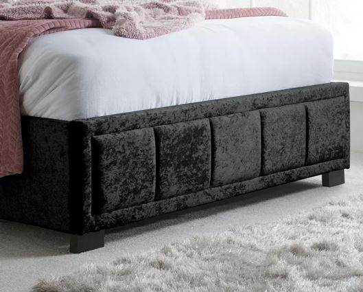 Hannover Bed - Black Crushed Velvet