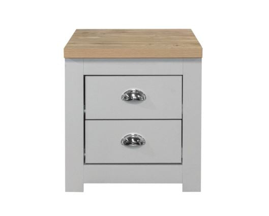 Highgate 2 Drawer Bedside - Grey