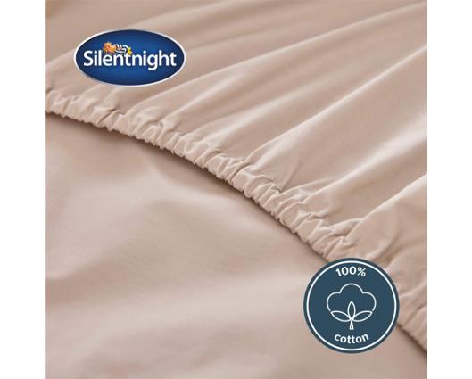 Superking - Silentnight Pure Cotton Extra Deep Fitted Sheet - Cream