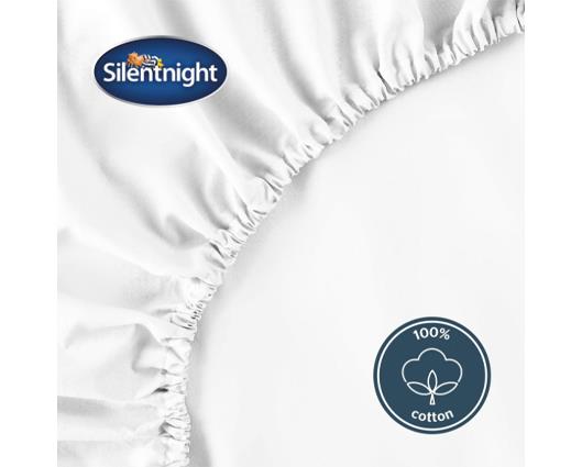 Superking - Silentnight Pure Cotton Fitted Sheet - White