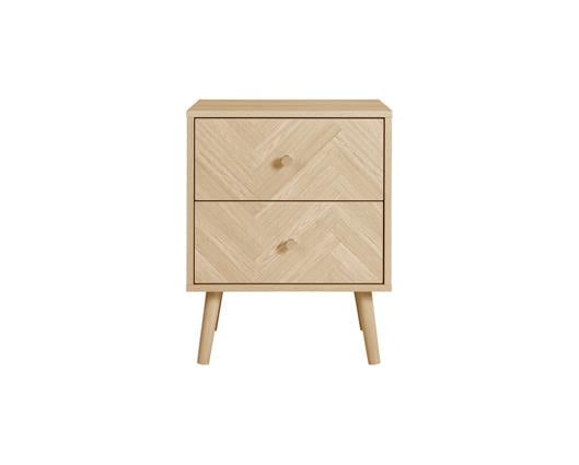 Herringford 2 Drawer Bedside - Oak