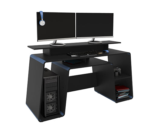 Onyx Gaming Computer Desk- Black & Blue