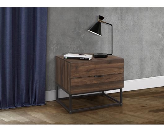 Houston 2 Drawer Bedside - Walnut