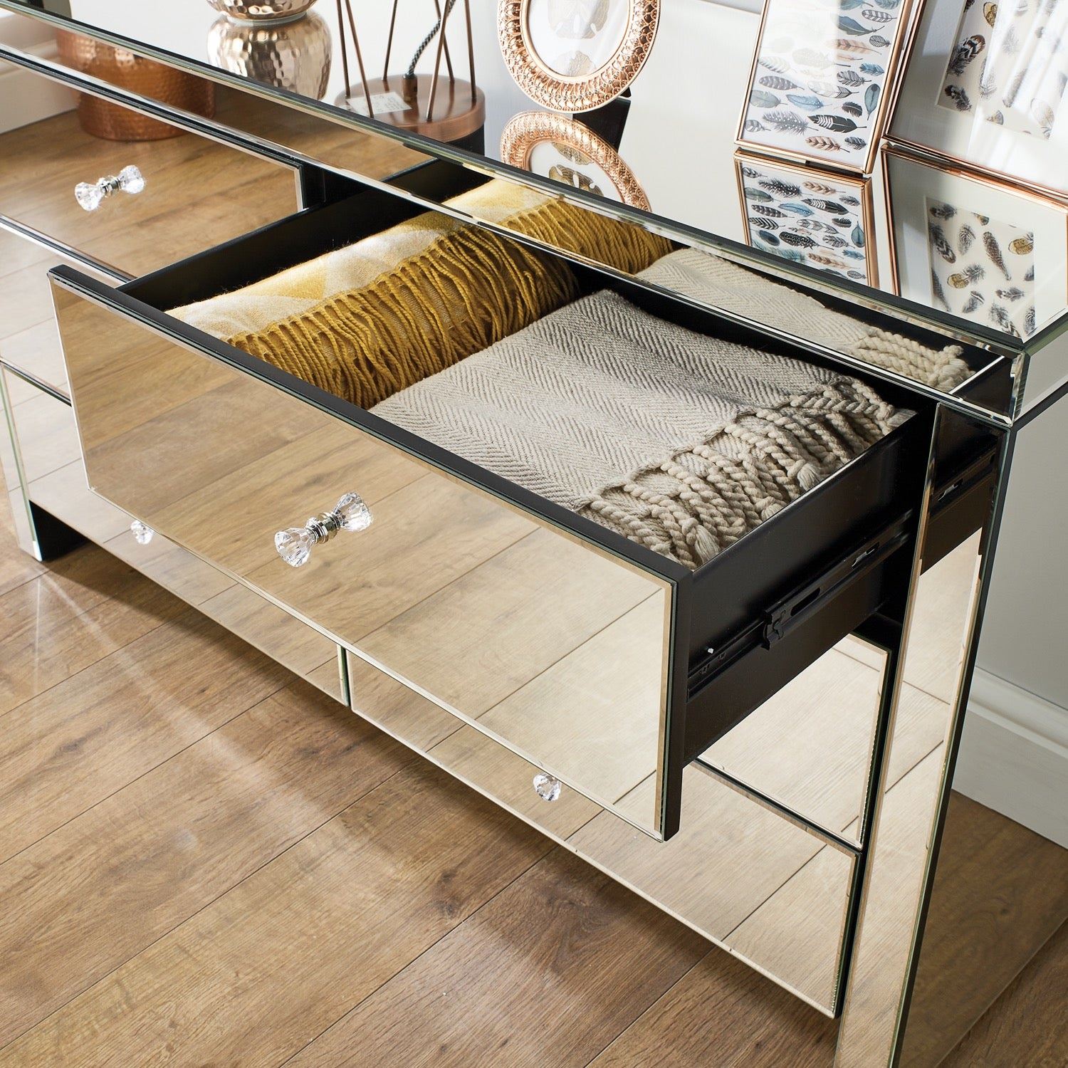 Seville 2 Drawer Bedside - Mirrored