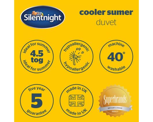 Single - Silentnight Cooler Summer Duvet - 4.5 Tog