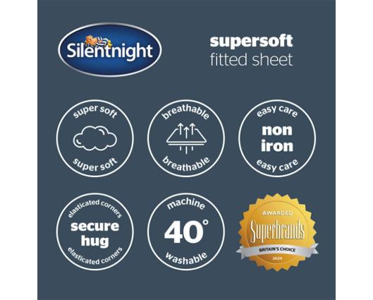 King - Silentnight Supersoft Sage Fitted Sheet