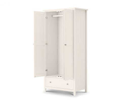 Maine 2 Door Combination Wardrobe - White