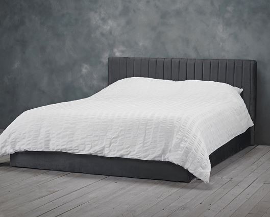 Berlin Bed Silver Velvet