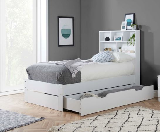 Alfie Storage And Shelving Bed - White