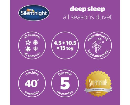 Superking - Silentnight Deep Sleep All Seasons Duvet - 4.5 tog + 10.5 tog