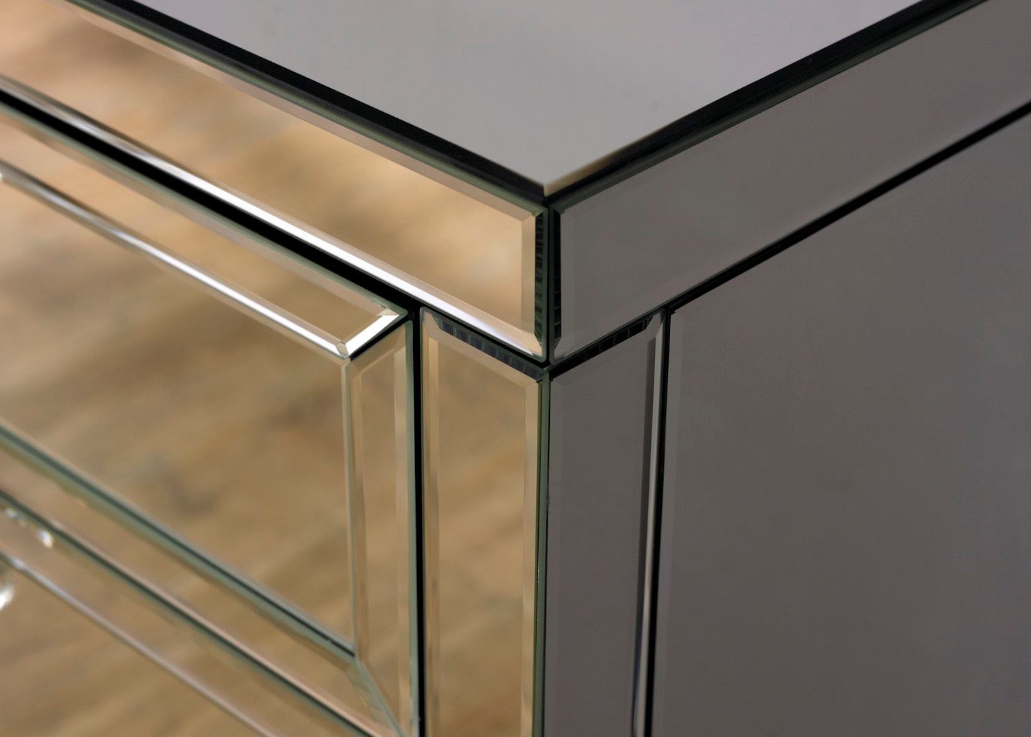 Valencia 3 Drawer Bedside - Mirrored