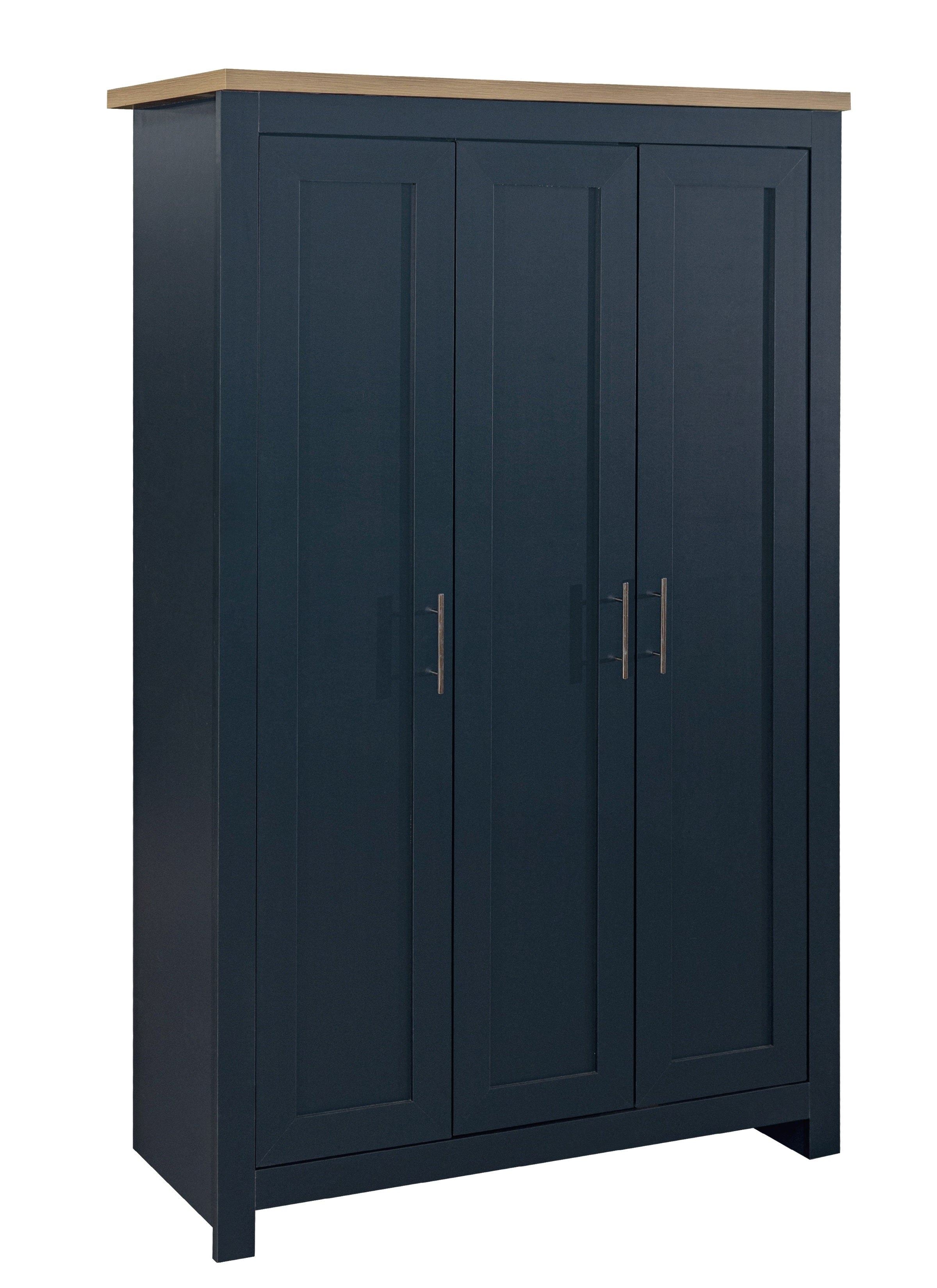 Highgate 3 Door Wardrobe - Blue/Oak