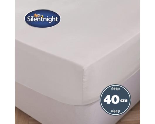 Double - Silentnight Pure Cotton Extra Deep Fitted Sheet - Cream