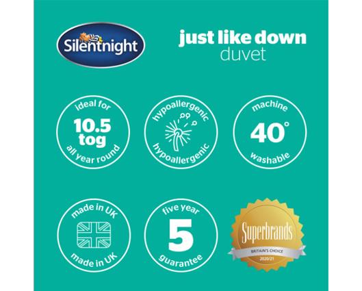 Single - Silentnight Just Like Down Duvet - 10.5 Tog