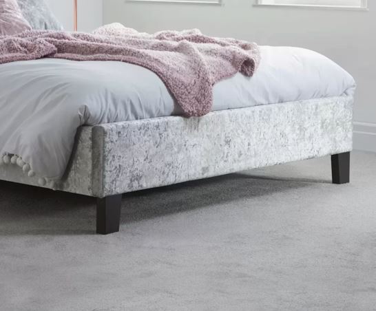 Berlin Bed Steel Crushed Velvet