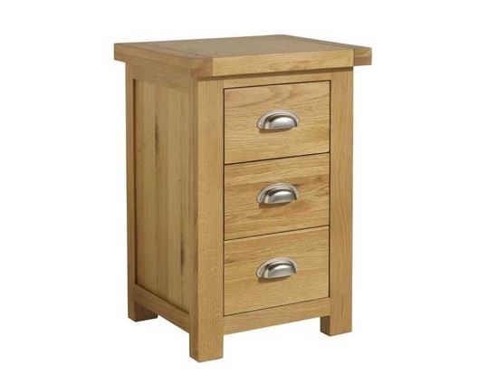 Woburn Small 3 Drawer Bedside - Oak