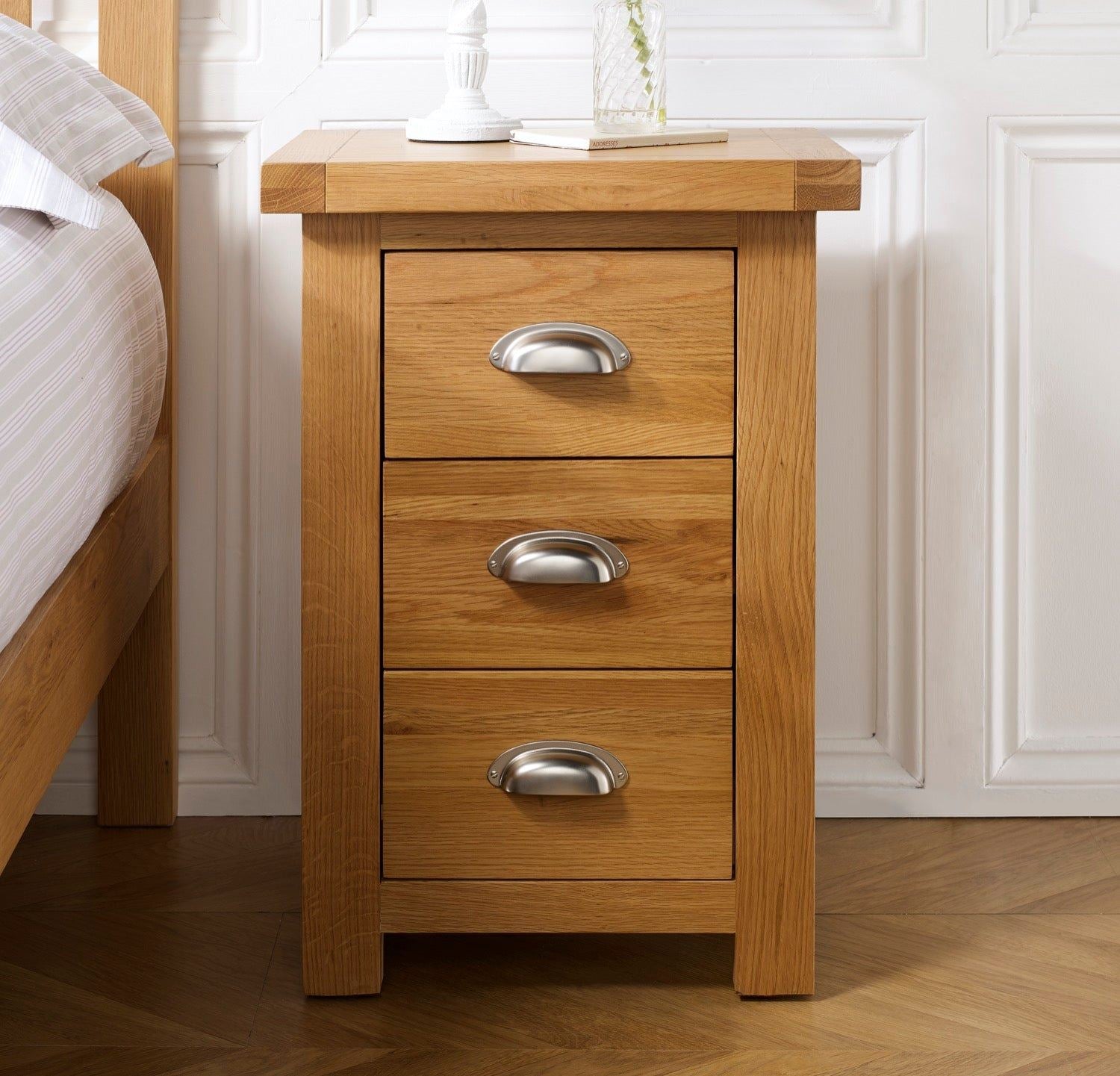 Woburn Large 3 Drawer Bedside - Oak