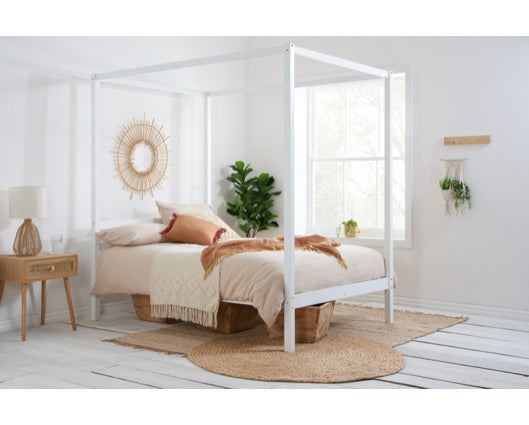 Mercia Four Poster Bed - White