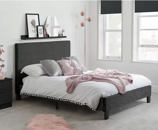 Berlin Bed - Black Crushed Velvet