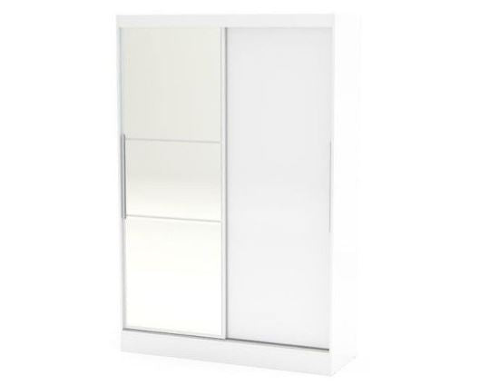 Lynx 2 Door Sliding Wardrobe With Mirror - White