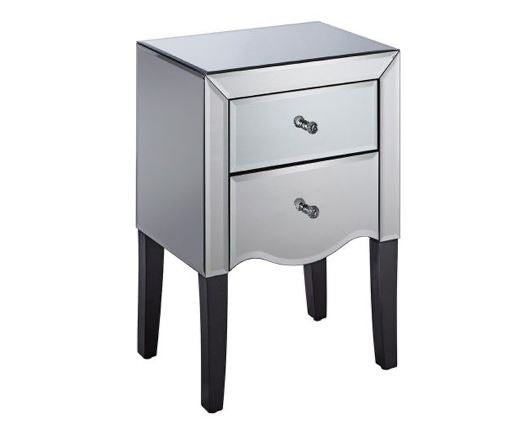 Palermo 2 Drawer Bedside - Mirrored