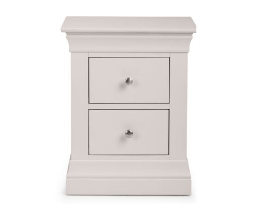 Clermont 2 Drawer Bedside - Light - Grey