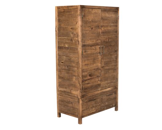 Heritage 2 Door 1 Drawer Wardrobe - Cashew