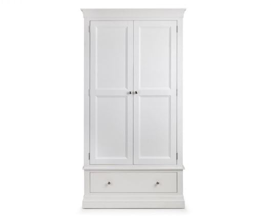 Clermont 2 Door 1 Drawer Wardrobe - White