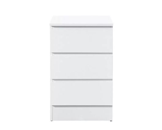 Oslo 3 Drawer Bedside - White