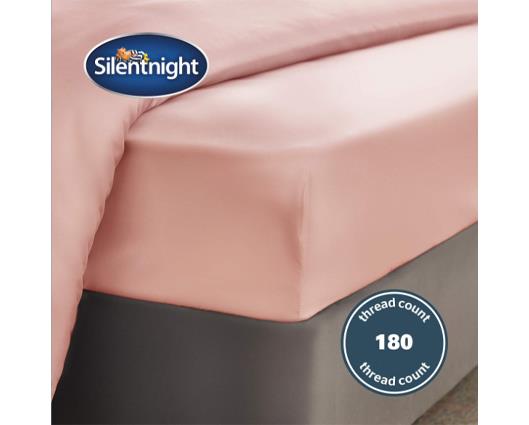 Single - Silentnight Pure Cotton Fitted Sheet - Blush