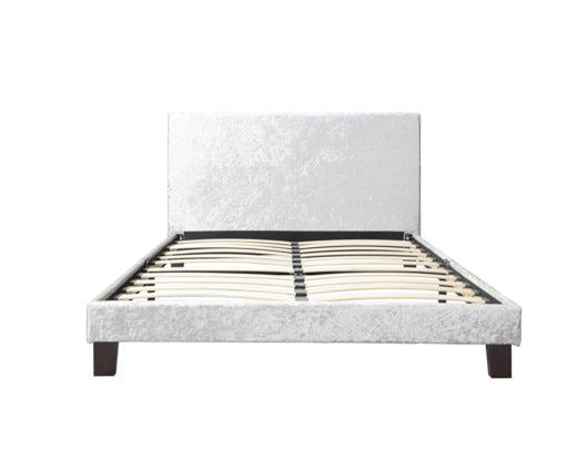 Berlin Bed Steel Crushed Velvet