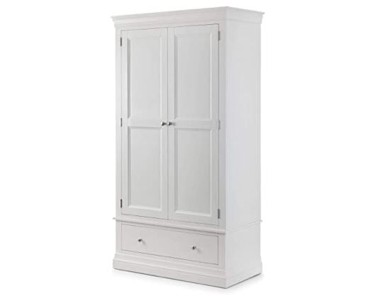 Clermont 2 Door 1 Drawer Wardrobe - White