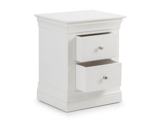 Clermont 2 Drawer Bedside - White