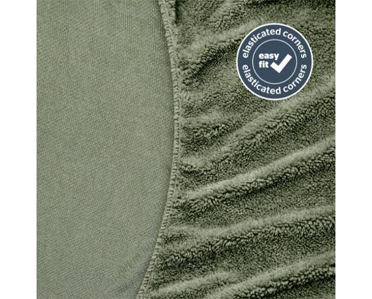 Double - Silentnight Teddy Fleece Fitted Sheet - Sage