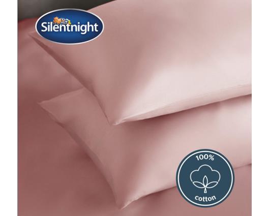 Silentnight Pure Cotton Housewife Pillowcase Pair - Blush