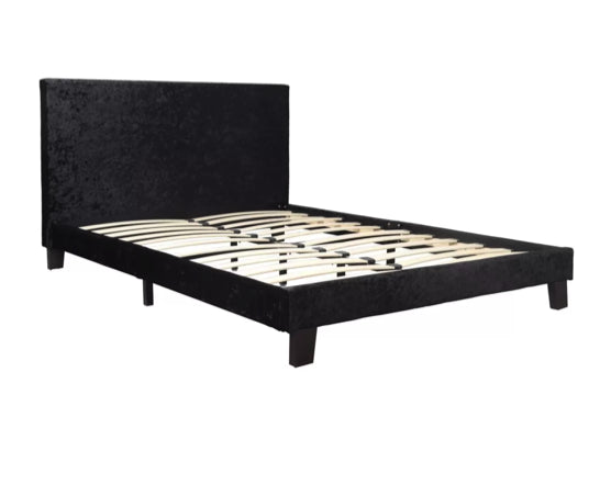 Berlin Bed - Black Crushed Velvet