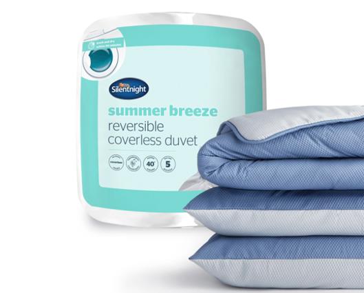 King - Silentnight Summer Breeze Seersucker Coverless Duvet 2.5 Tog Blue/Light Grey