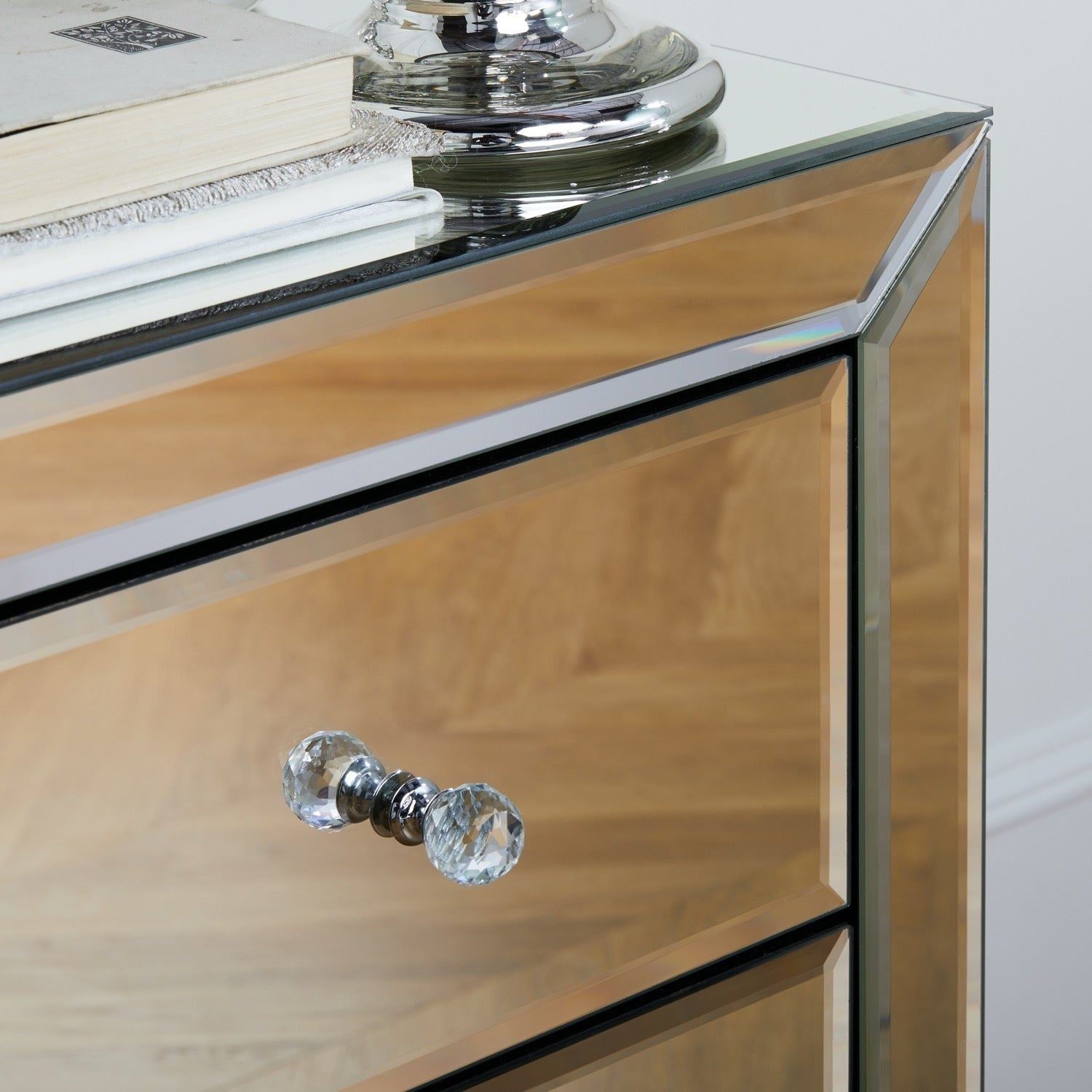 Palermo 4 Drawer Dressing Table - Mirrored