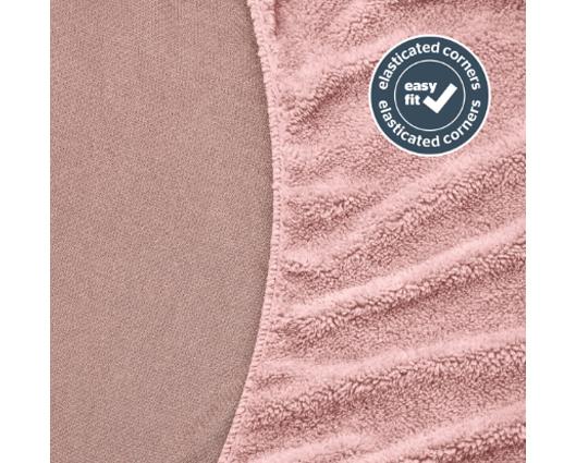 Single - Silentnight Teddy Fleece Fitted Sheet - Blush