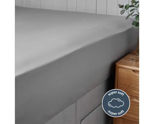 King - Silentnight Supersoft Dove Grey Fitted Sheet