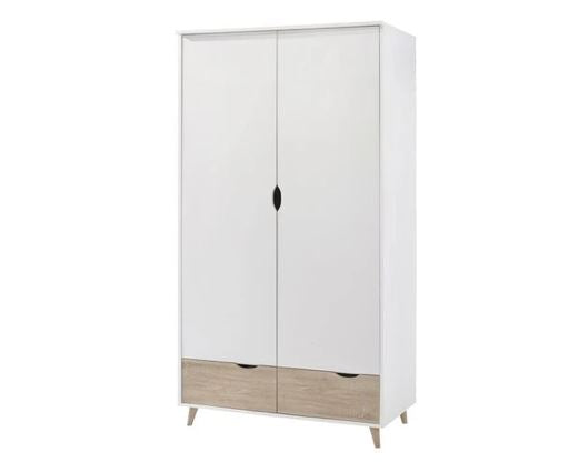 Stockholm 2 Door Wardrobe White - Oak